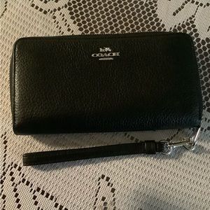 Black  coach zipper around wallet